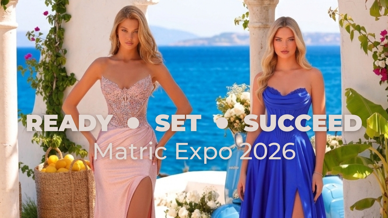 Bridal Wardrobe Matric Expo 2026 promotion with formal dresses